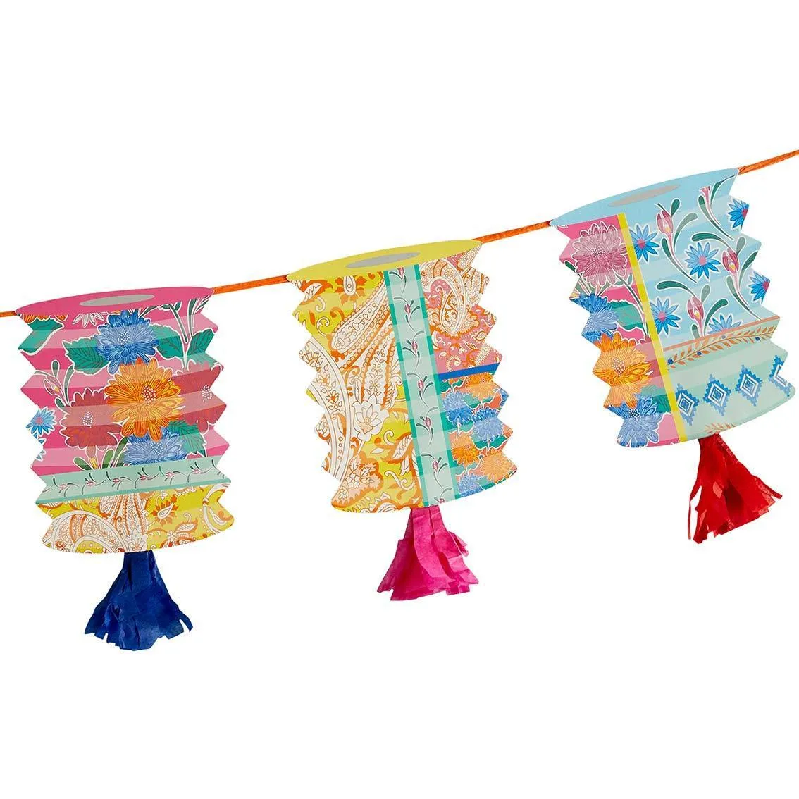 Colourful Tassel Lantern Garland - 3m