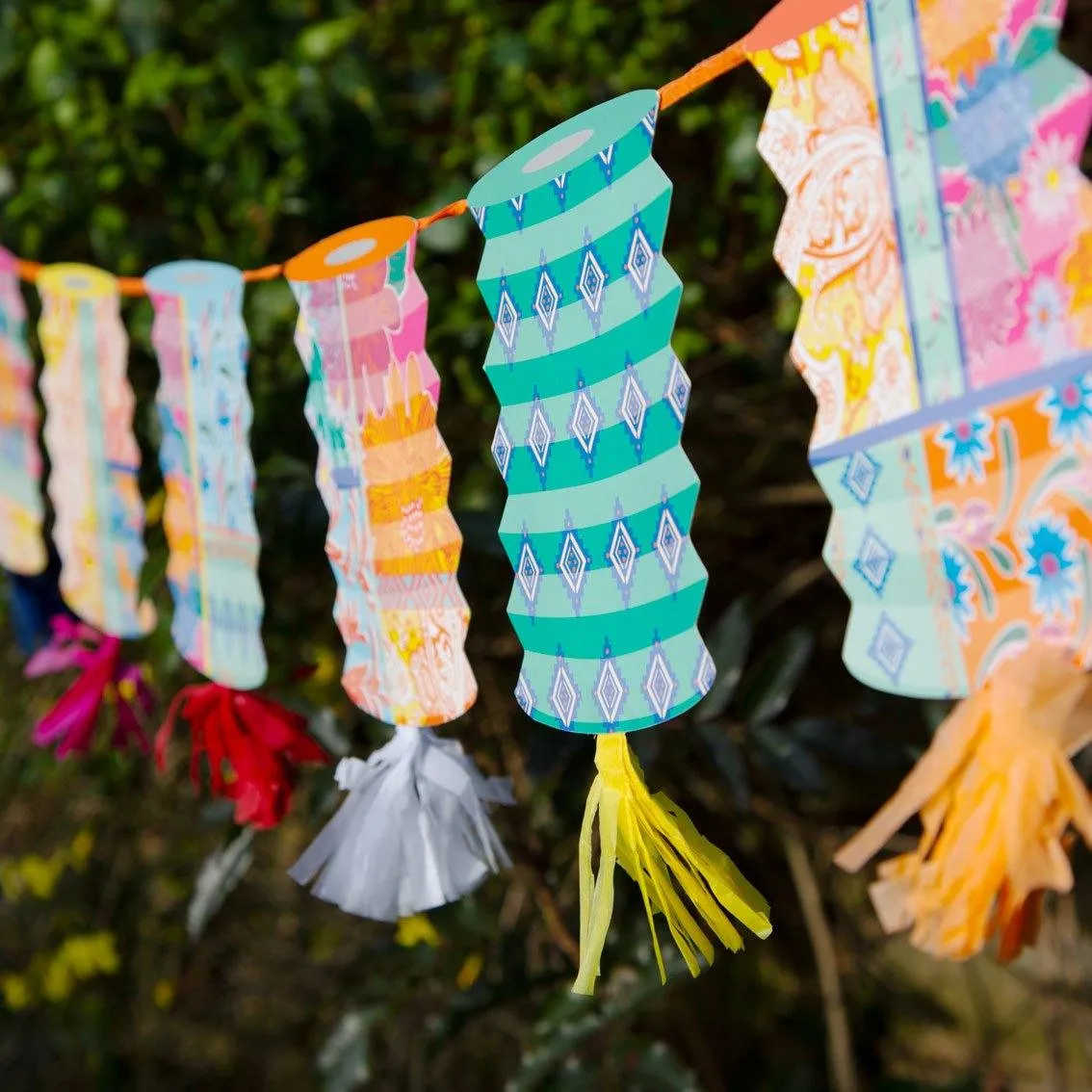 Colourful Tassel Lantern Garland - 3m