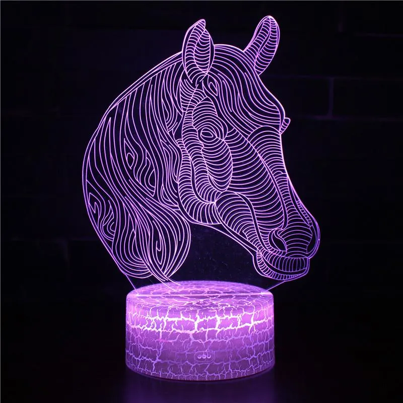 Colourfull Horse 3D Night Light Cute Gifts For Kids Children Novelty Led Night Light For Living Room Besied Lamps