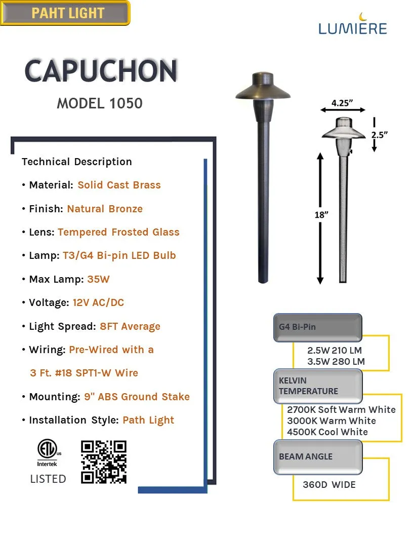 COMBO KIT II - Solid Cast Brass Outdoor Landscape Pathway & Spot Lighting