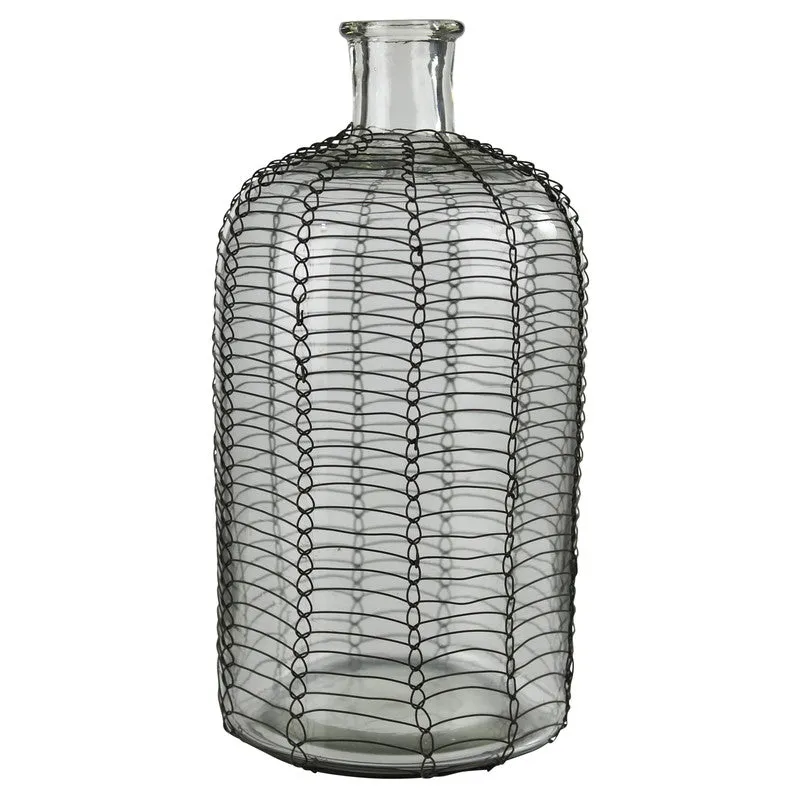 Conde Glass Bottle, Woven Wire - Grand