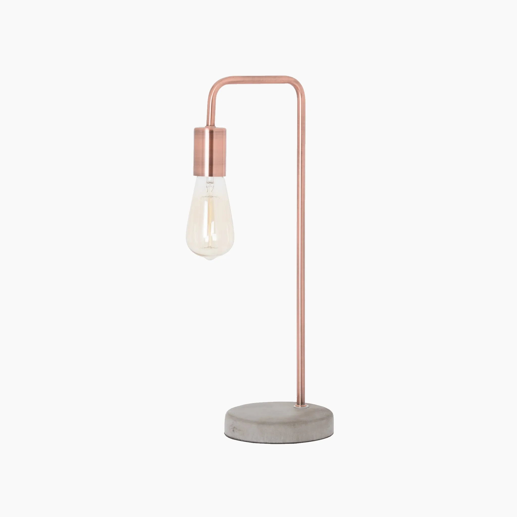 Copper Industrial Lamp With Stone Base