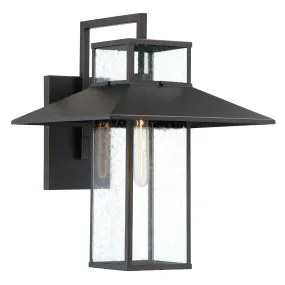 Danforth Park 19 in. Outdoor Wall Lantern Oil Rubbed Bronze & Gold Finish