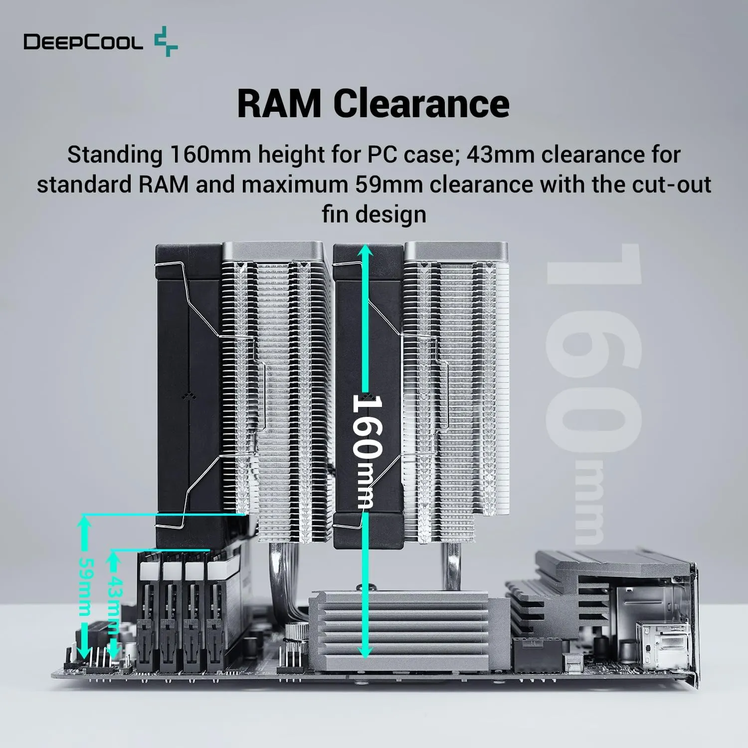 DeepCool AK620 Black 黑色 CPU Cooler, FK120 3-in-1 Cooling Fan, 6 Copper Heatpipes, 260W TDP (AIRDC-AK620)