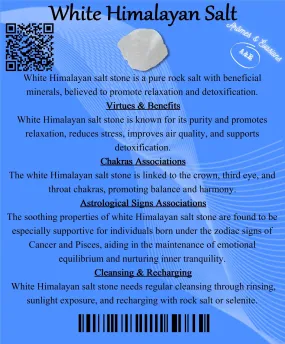 Descriptive Cards - Precious Stones & Crystals - White Himalayan Salt