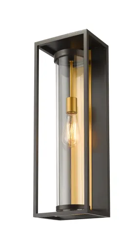 Dunbroch 1-Light Outdoor Wall Sconce in Deep Bronze & Brass