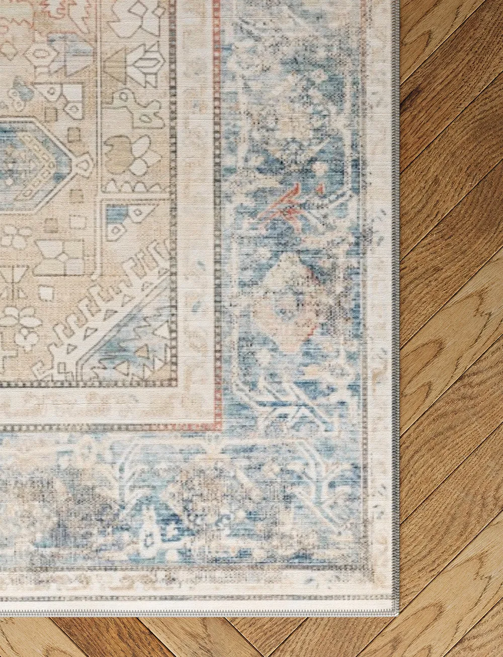 Elera Blue Red Beige Rug - Second Love