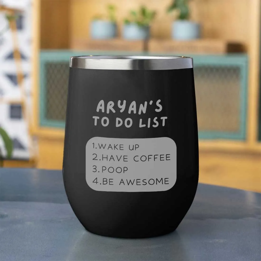 Engraved Personalized Stainless Steel Travel Coffee Cup With Lid for Office - To Do List