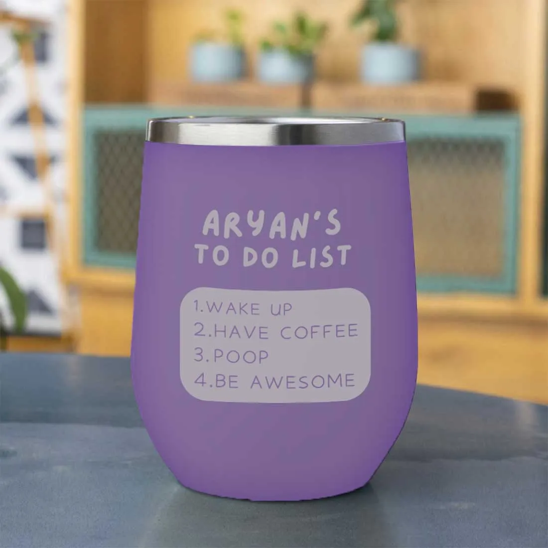 Engraved Personalized Stainless Steel Travel Coffee Cup With Lid for Office - To Do List