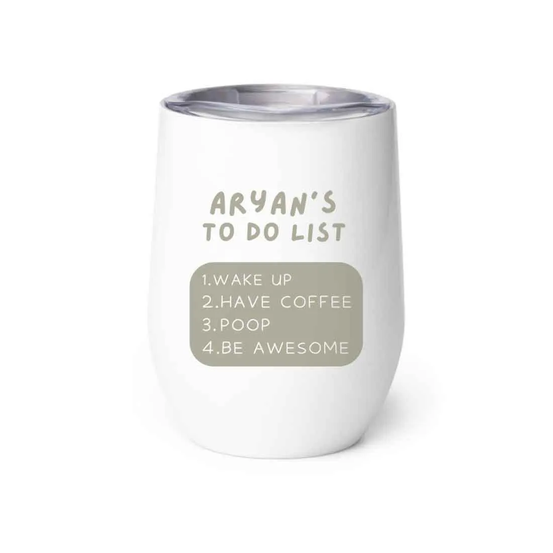 Engraved Personalized Stainless Steel Travel Coffee Cup With Lid for Office - To Do List