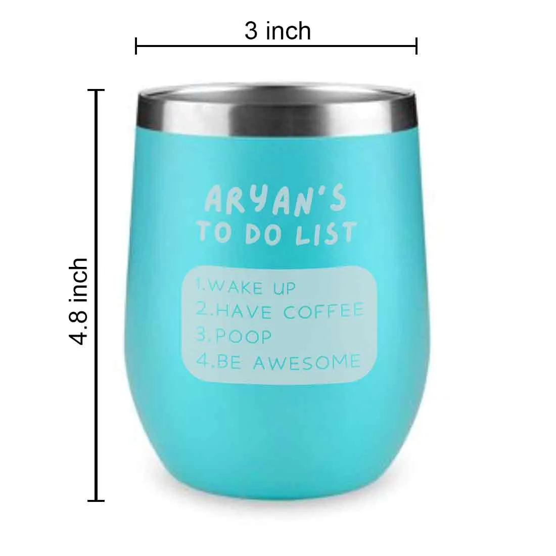 Engraved Personalized Stainless Steel Travel Coffee Cup With Lid for Office - To Do List