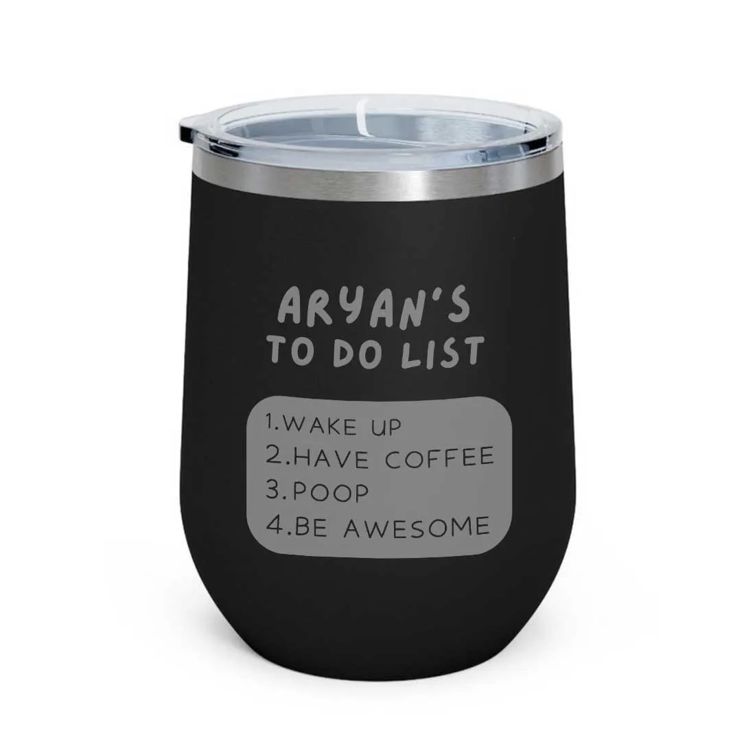 Engraved Personalized Stainless Steel Travel Coffee Cup With Lid for Office - To Do List