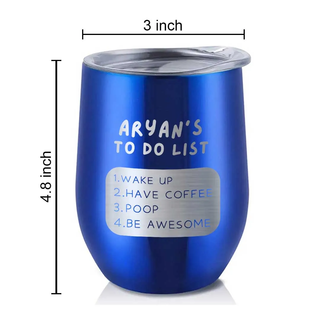 Engraved Personalized Stainless Steel Travel Coffee Cup With Lid for Office - To Do List