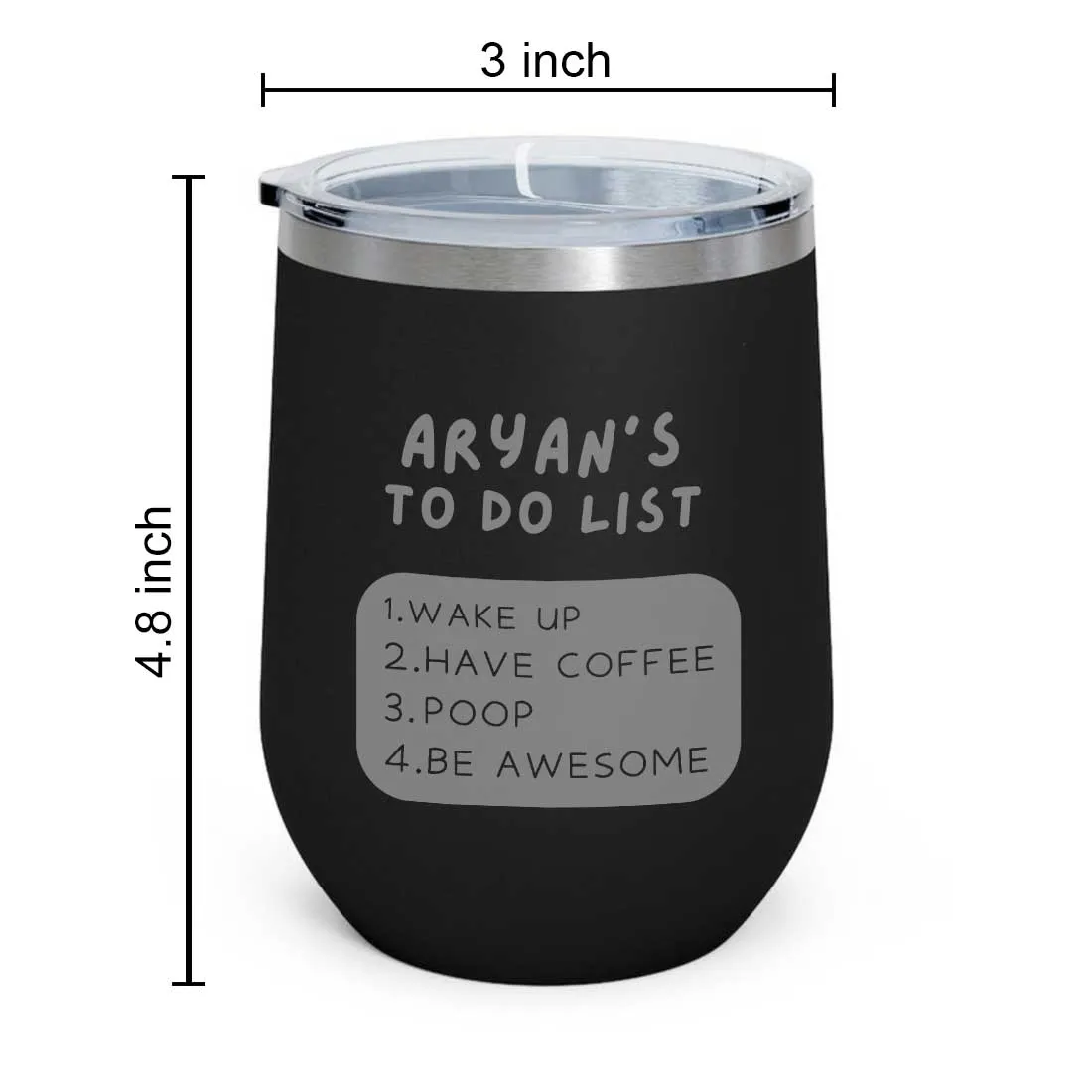 Engraved Personalized Stainless Steel Travel Coffee Cup With Lid for Office - To Do List