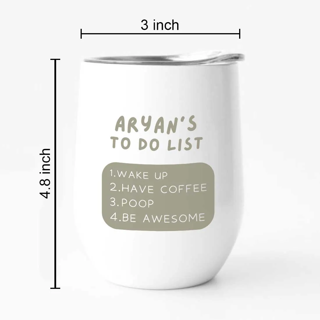 Engraved Personalized Stainless Steel Travel Coffee Cup With Lid for Office - To Do List