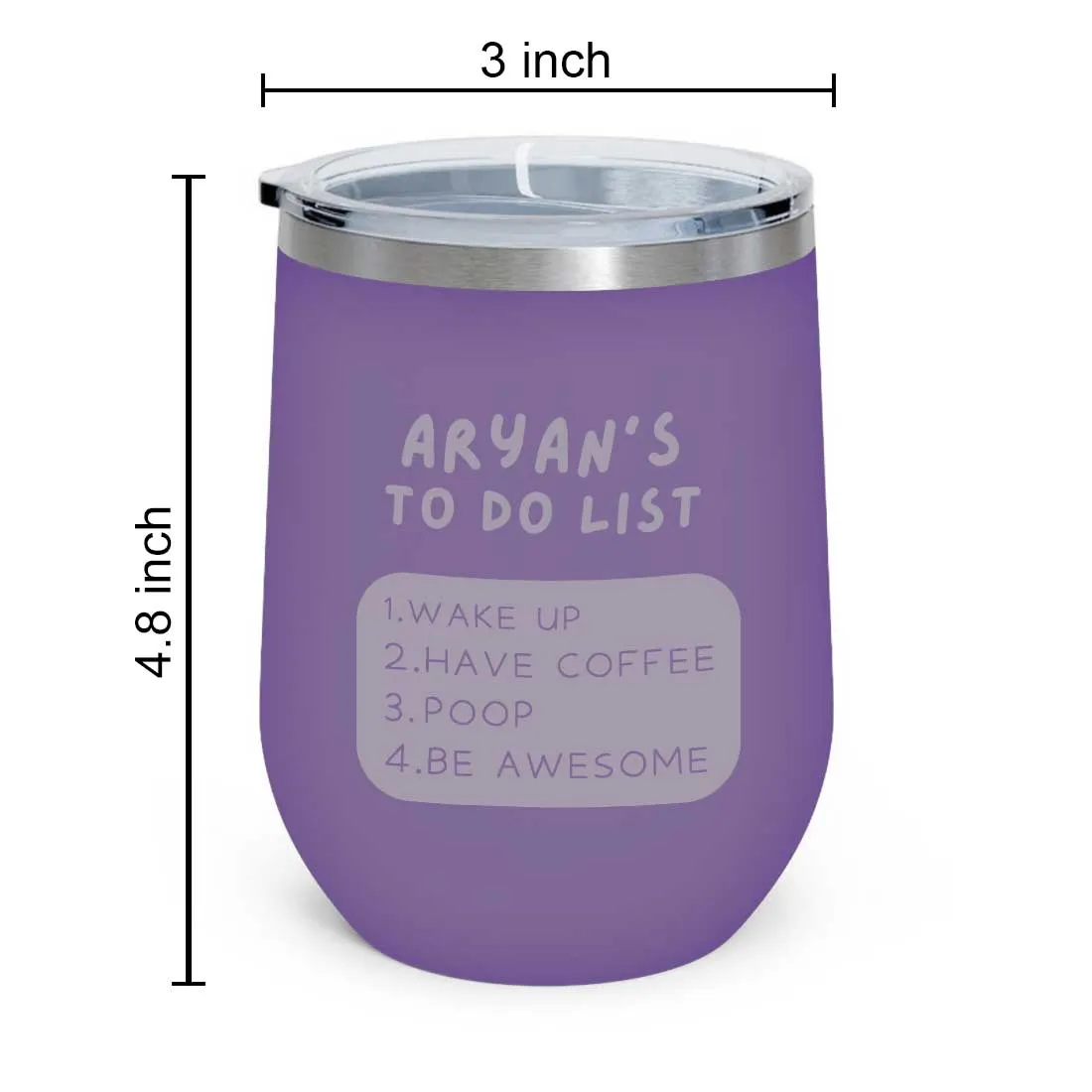 Engraved Personalized Stainless Steel Travel Coffee Cup With Lid for Office - To Do List