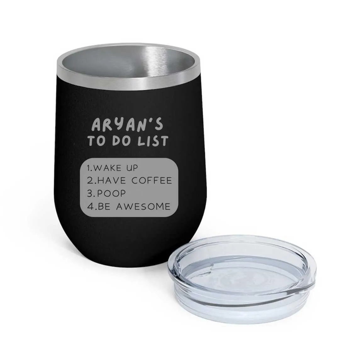 Engraved Personalized Stainless Steel Travel Coffee Cup With Lid for Office - To Do List