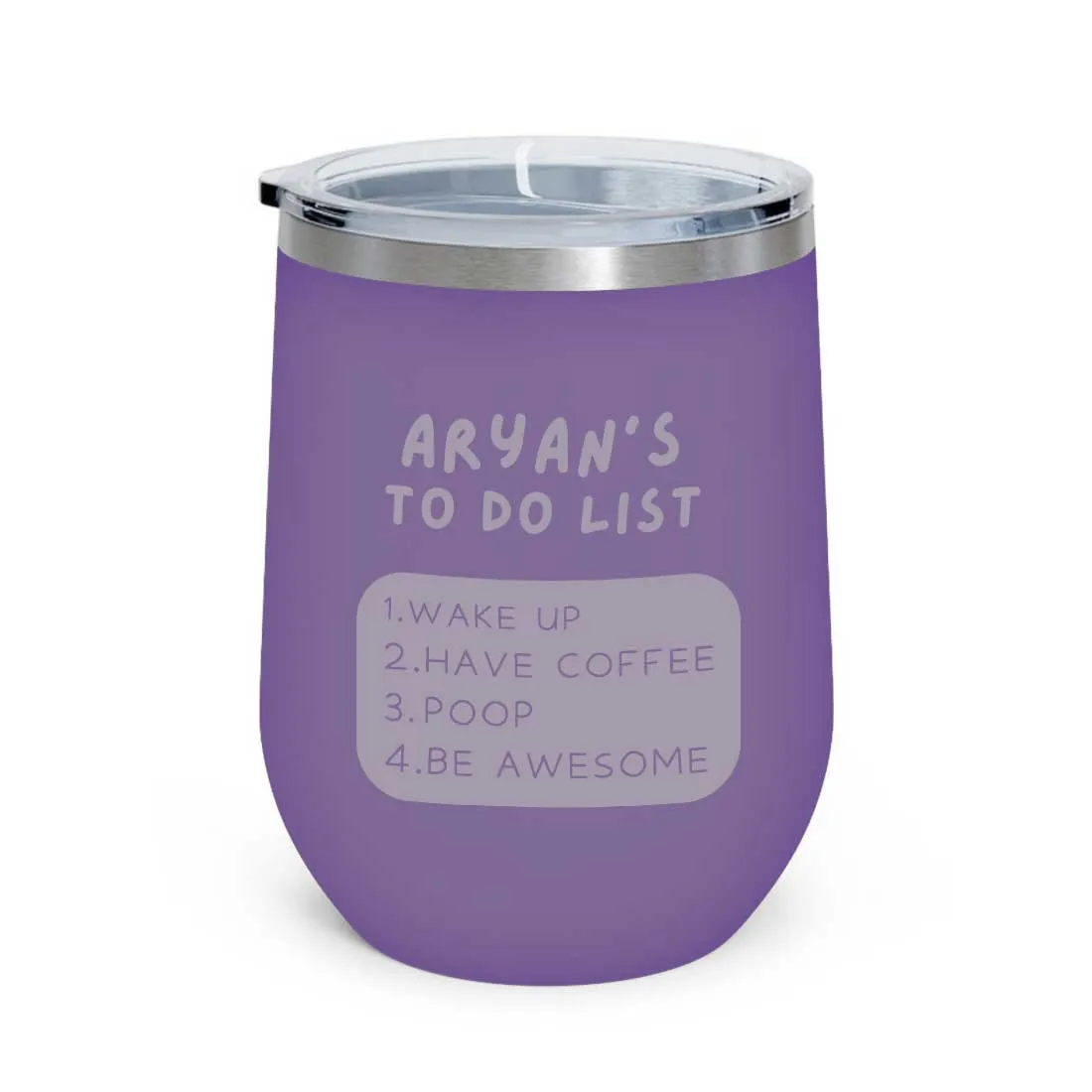 Engraved Personalized Stainless Steel Travel Coffee Cup With Lid for Office - To Do List