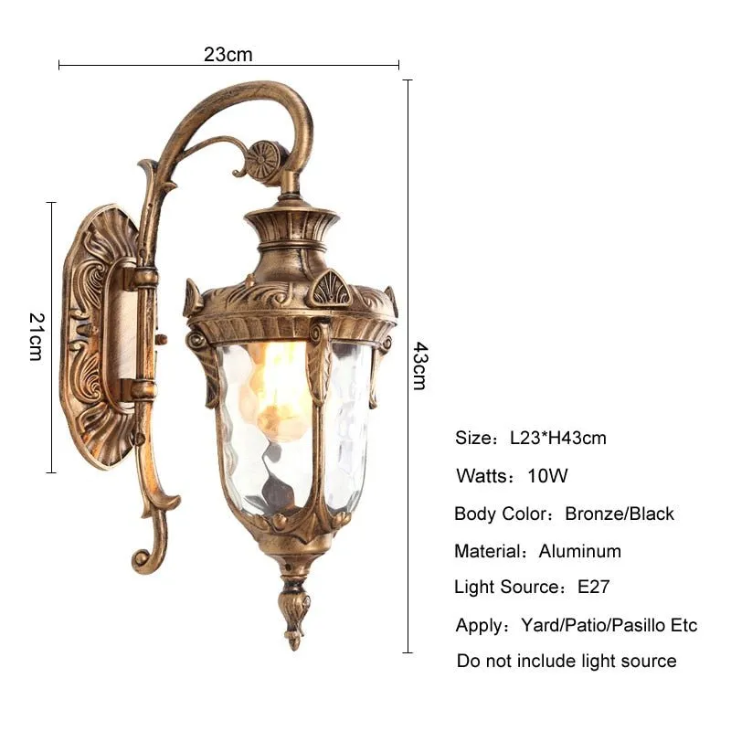 European Retro Garden Yard Porch Light