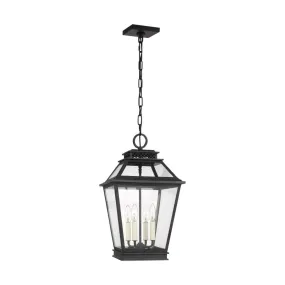 Falmouth 12 In. 4 Lights Outdoor Hanging Lantern Black finish