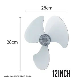 Fan Blade Replacement ABS 12"Desk Fan , Stand Fan, Wall Fan (FBC12)