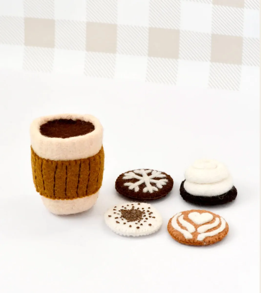 Felt Coffee Cup with Interchangeable Toppings - Tara Treausres