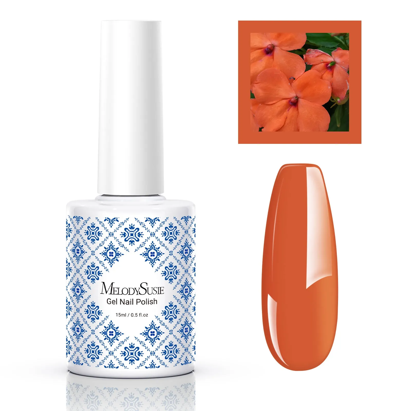 Fleurwee Gel Nail Polish Plant-based 0.5 fl oz/15ml - P43 Orange-Red Impatiens