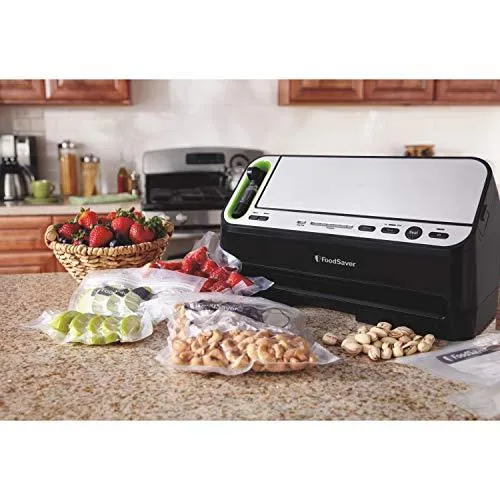 FoodSaver V4400 2-in-1 Vacuum Sealer Machine with Automatic Bag Detection and Starter Kit | Safety Certified | Black and Silver