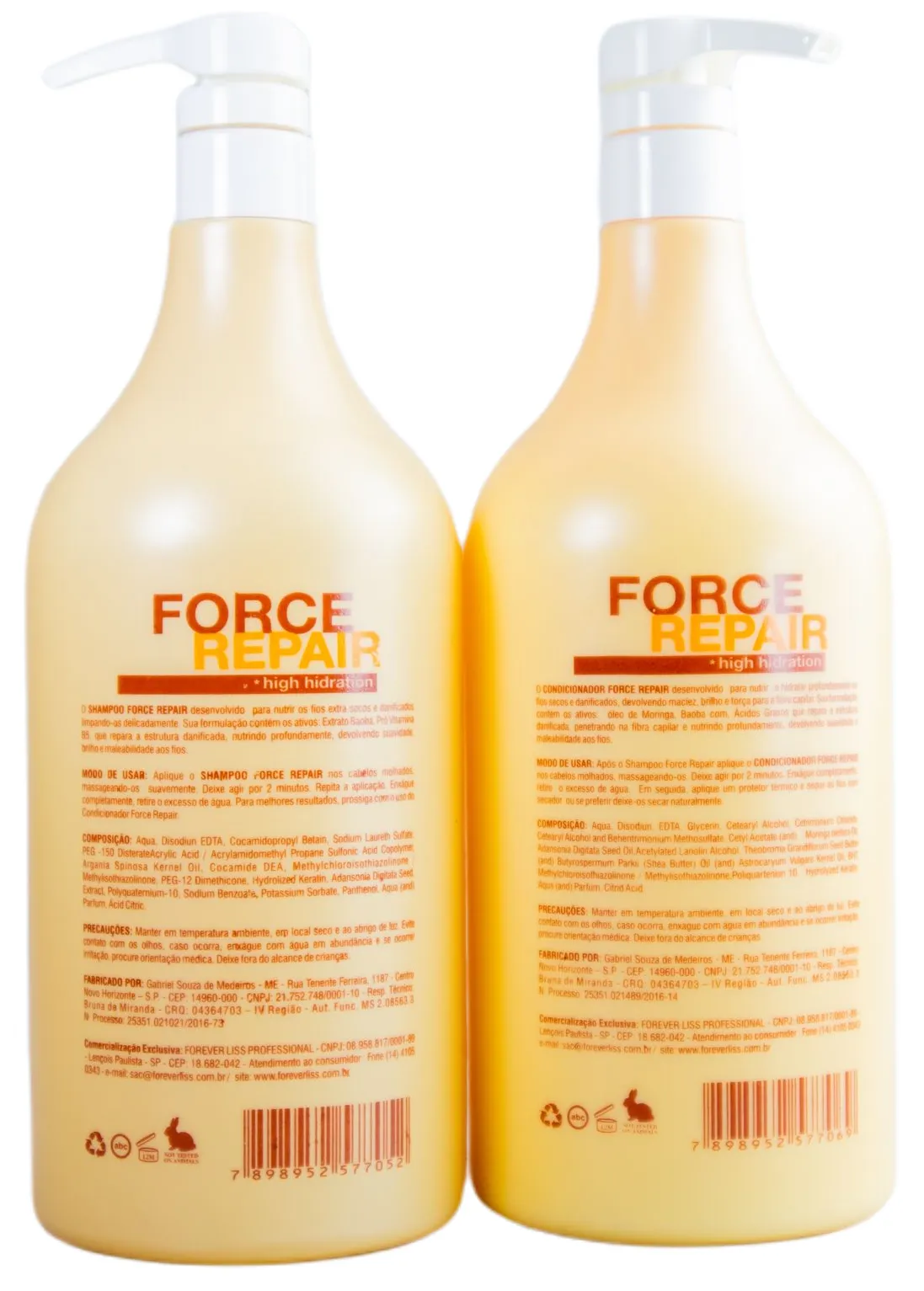 Force Repair Recovery System Hair Treatment Kit 2x1L - Forever Liss