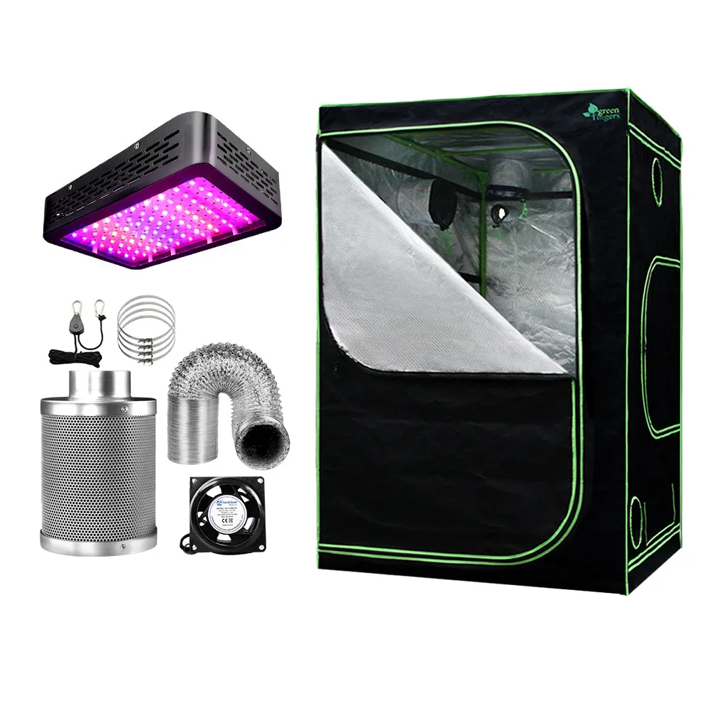 Full Spectrum LED Grow Tent Kit 1000W, Vent Fan & Ducting - Greenfingers