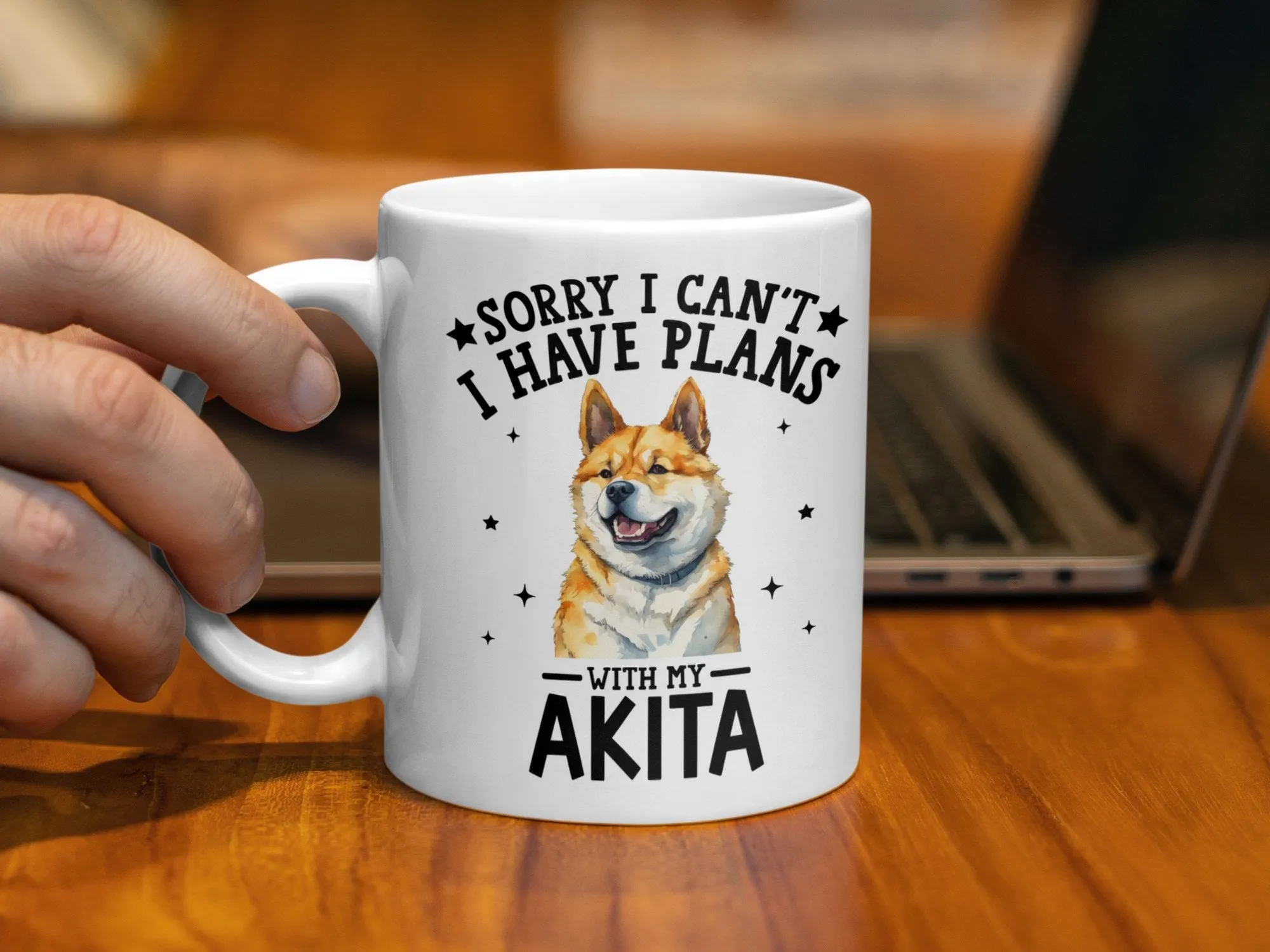 Funny Dog Themed Coffee Mug With Akita Design Mug