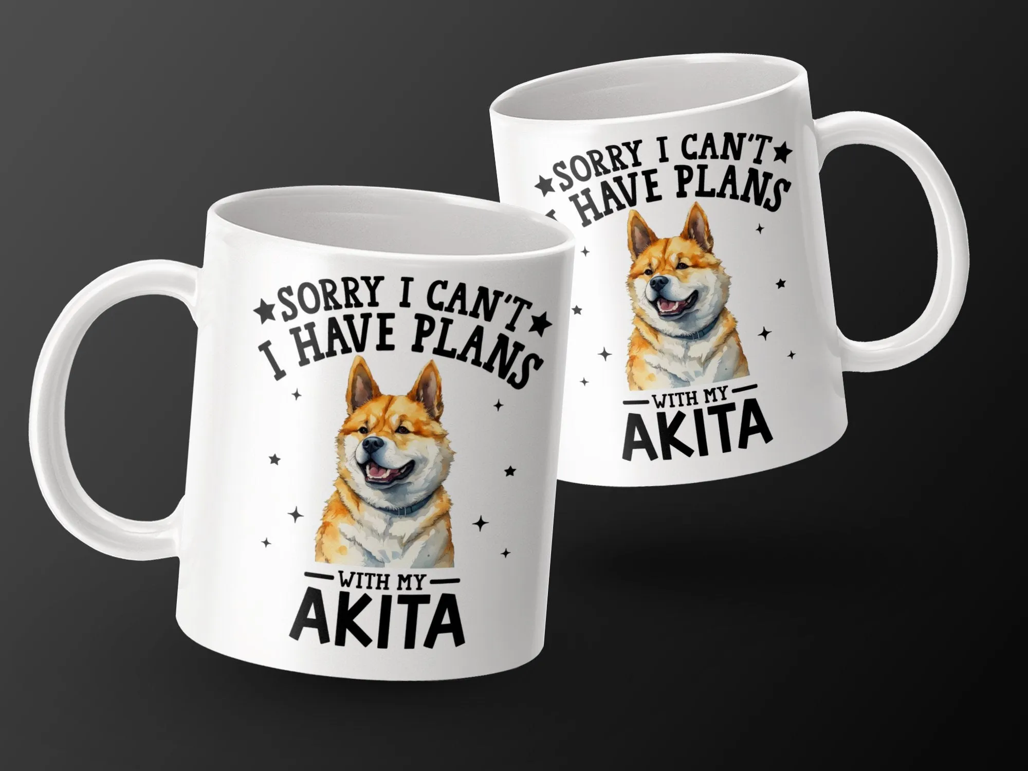 Funny Dog Themed Coffee Mug With Akita Design Mug