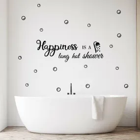 GADGETS WRAP Bathroom Quotes Wall Stickers, Fine-Carved Wall Decals Without Edges, Black Art Letters Bubbles Wall Stickers for Shower Room Hotel Washroom Bath