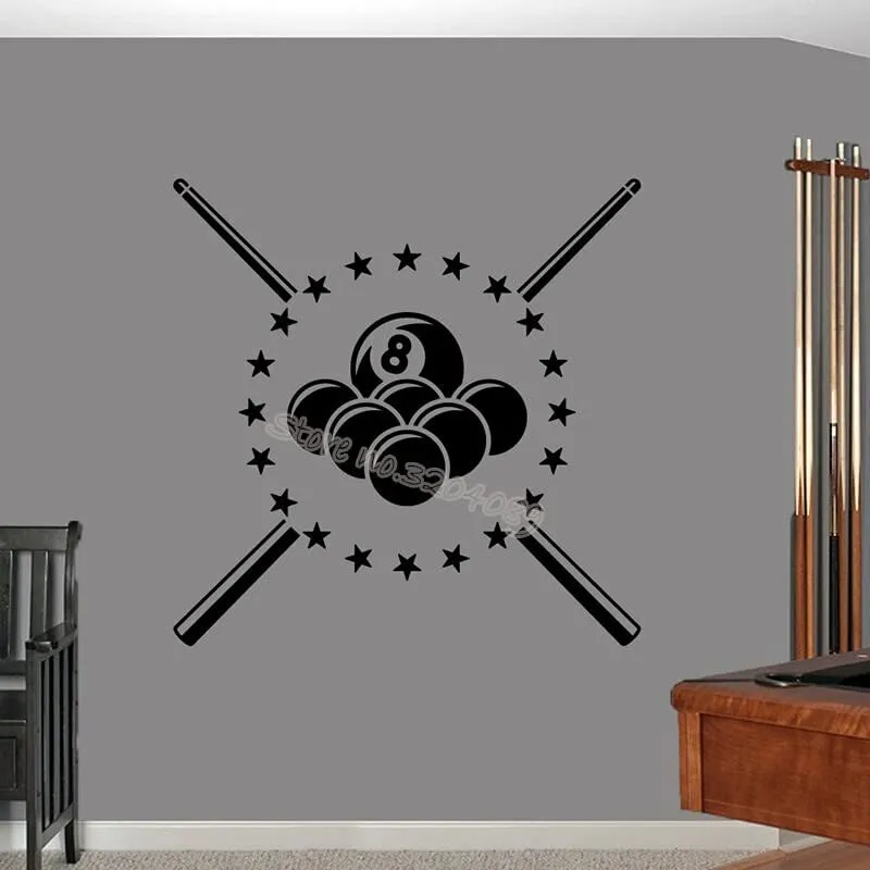 Gadgets Wrap Billiards Pool Wall Sticker Wall Decal Mural Vinyl Sticker (56cm x 56cm)