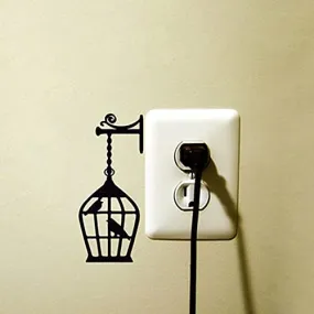 GADGETS WRAP Black Creative Birdcage DIY Wall Sticker Vinyl Wall Decal Decoration Sticker