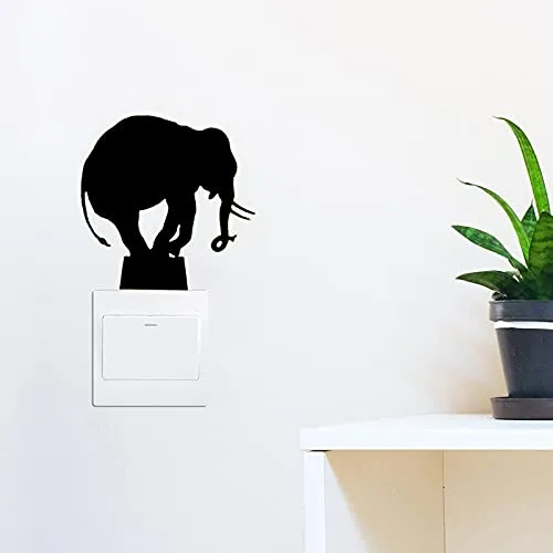 GADGETS WRAP Black Creative Elephant DIY Wall Sticker Vinyl Wall Decal Decoration Sticker