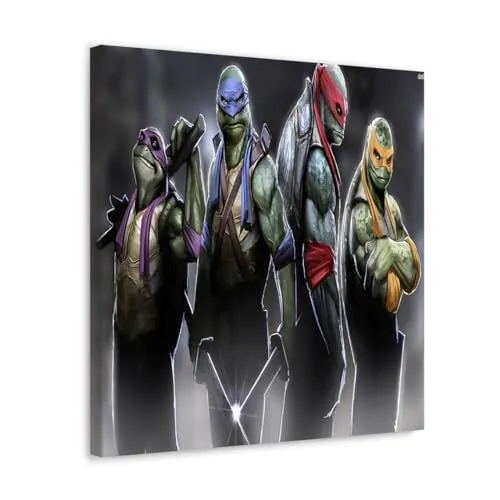 GADGETS WRAP Canvas Gallery Wrap Framed for Home Office Studio Living Room Decoration (10x10inch) - Teenage Mutant Ninja Turtle