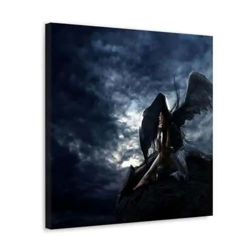 GADGETS WRAP Canvas Gallery Wrap Framed for Home Office Studio Living Room Decoration (10x10inch) - The Angel Alone