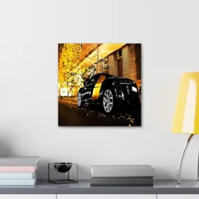 GADGETS WRAP Canvas Gallery Wrap Framed for Home Office Studio Living Room Decoration (10x10inch) - The Black Yellow Car