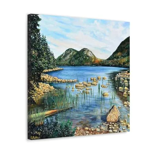 GADGETS WRAP Canvas Gallery Wrap Framed for Home Office Studio Living Room Decoration (10x10inch) - The Bubbles, Acadia National Park