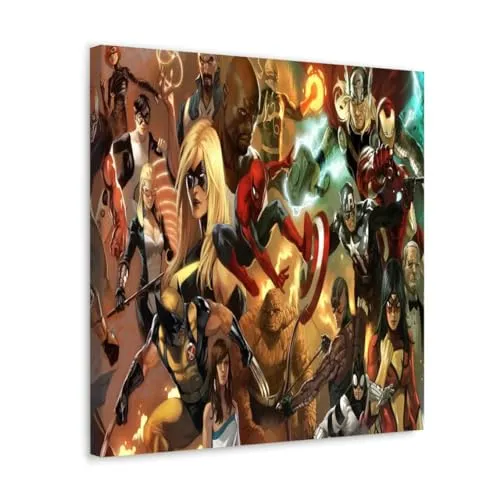 GADGETS WRAP Canvas Gallery Wrap Framed for Home Office Studio Living Room Decoration (10x10inch) - The Heroic Age Avengers