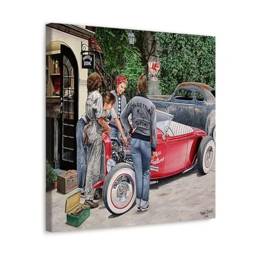 GADGETS WRAP Canvas Gallery Wrap Framed for Home Office Studio Living Room Decoration (10x10inch) - The Throttle Queens