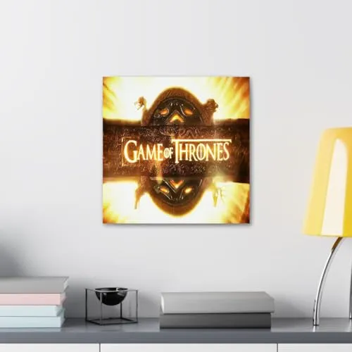 GADGETS WRAP Canvas Gallery Wrap Framed for Home Office Studio Living Room Decoration (10x10inch) - Thrones Fire