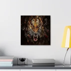 GADGETS WRAP Canvas Gallery Wrap Framed for Home Office Studio Living Room Decoration (10x10inch) - Tiger Backgrounds