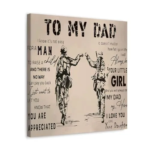 GADGETS WRAP Canvas Gallery Wrap Framed for Home Office Studio Living Room Decoration (10x10inch) - To My Dad Gift Daughter