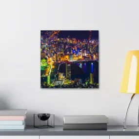 GADGETS WRAP Canvas Gallery Wrap Framed for Home Office Studio Living Room Decoration (10x10inch) - Tokyo City Night