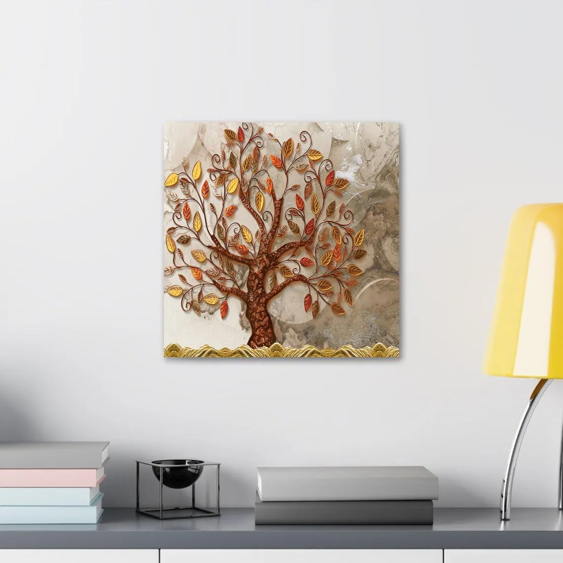 GADGETS WRAP Canvas Gallery Wrap Framed for Home Office Studio Living Room Decoration (10x10inch) - Tree Abstract (2)