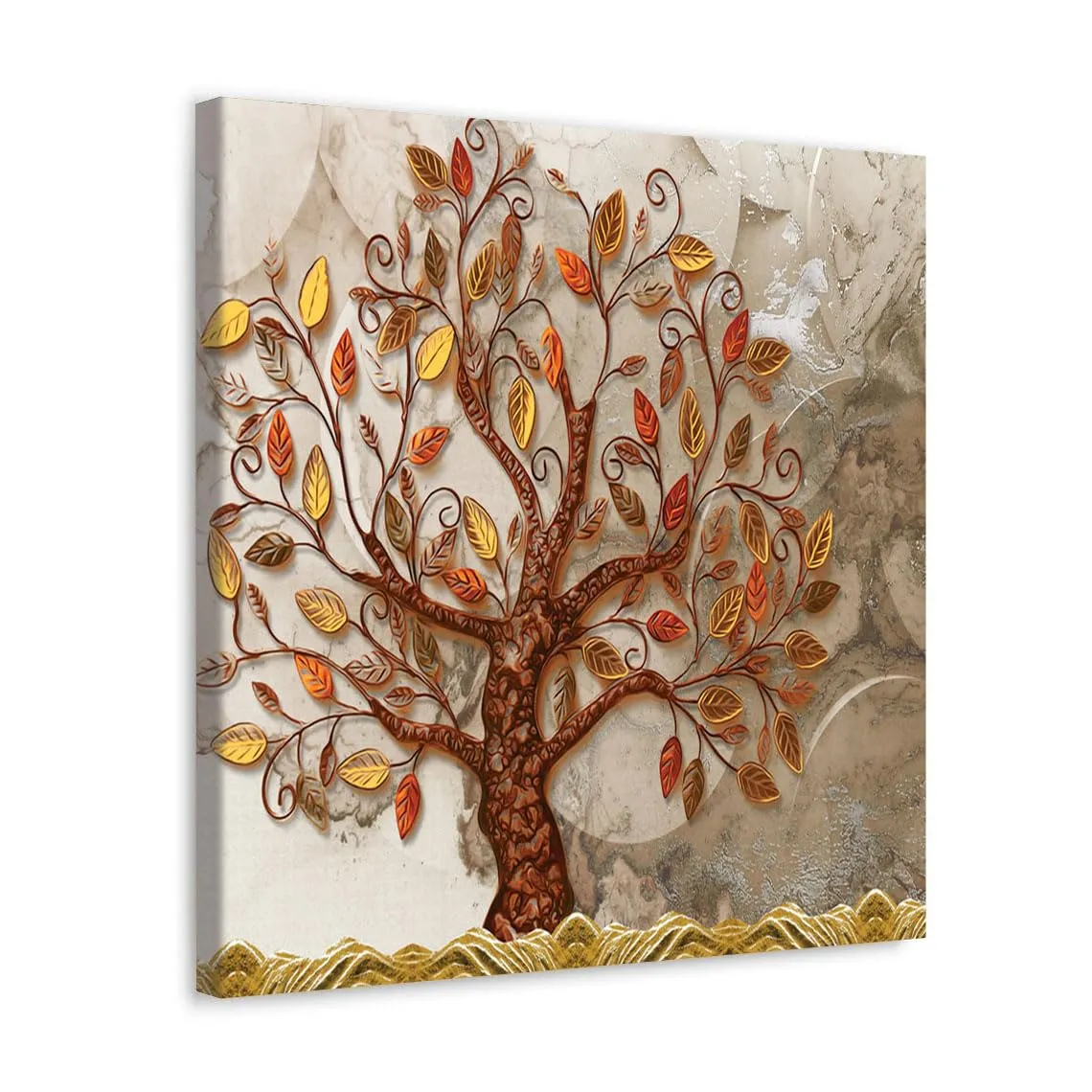 GADGETS WRAP Canvas Gallery Wrap Framed for Home Office Studio Living Room Decoration (10x10inch) - Tree Abstract (2)