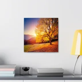 GADGETS WRAP Canvas Gallery Wrap Framed for Home Office Studio Living Room Decoration (10x10inch) - Tree On Hill Steep Photograph