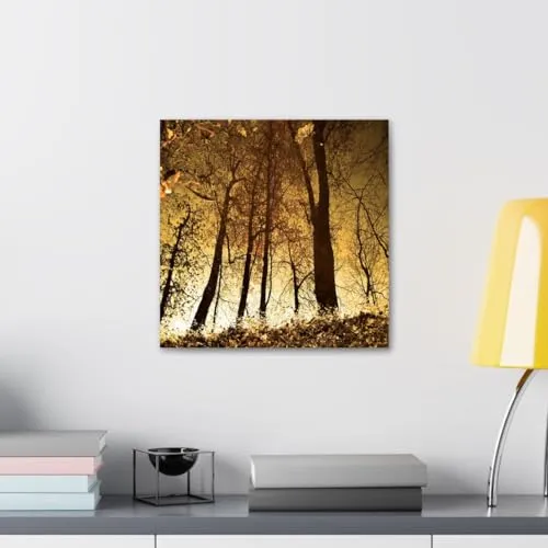 GADGETS WRAP Canvas Gallery Wrap Framed for Home Office Studio Living Room Decoration (10x10inch) - Trees Reflection (2)